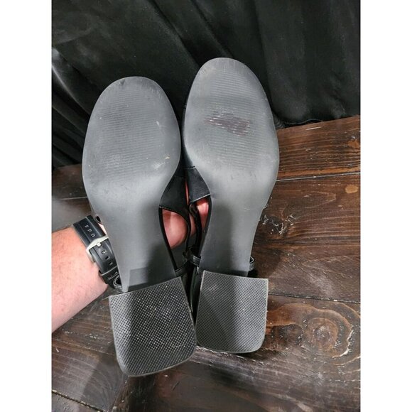 EUC Madden Girl "Kitty" Black Block Heel Slingback Heels/Sz. 9M - Picture 9 of 9